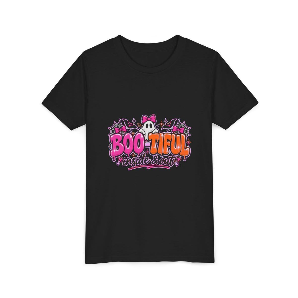 Youth Tee - "Boo-tiful Inside & Out" Halloween Ghost Kids Shirt