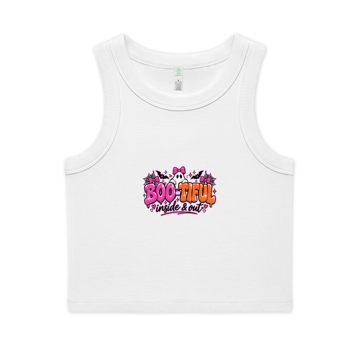 Halloween 'Boo-tiful Inside & Out' Rib Crop Tank