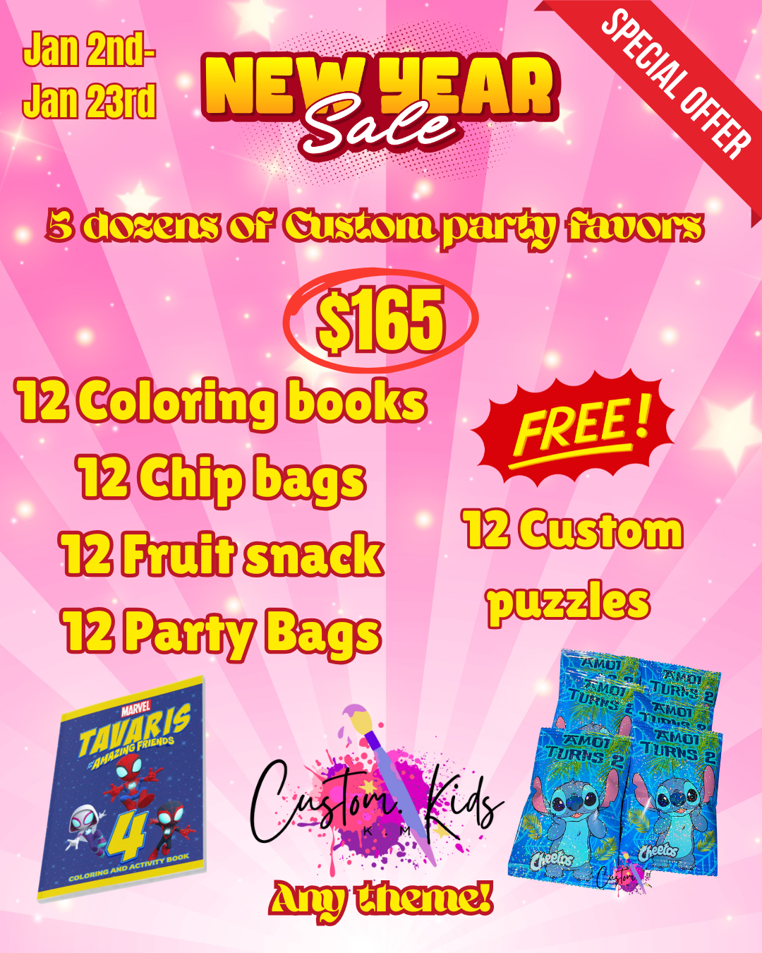 5 dozens of party favors