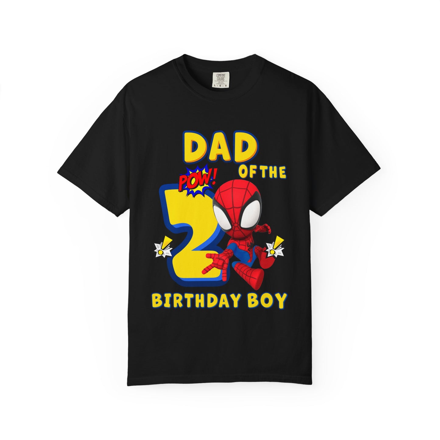 Dad of the 2nd Birthday Boy T-Shirt — Superhero Spidey Party Tee