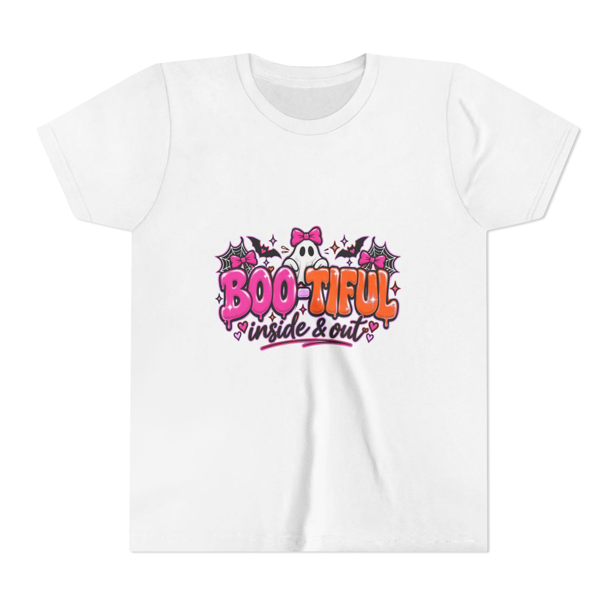 Youth Tee - "Boo-tiful Inside & Out" Halloween Ghost Kids Shirt