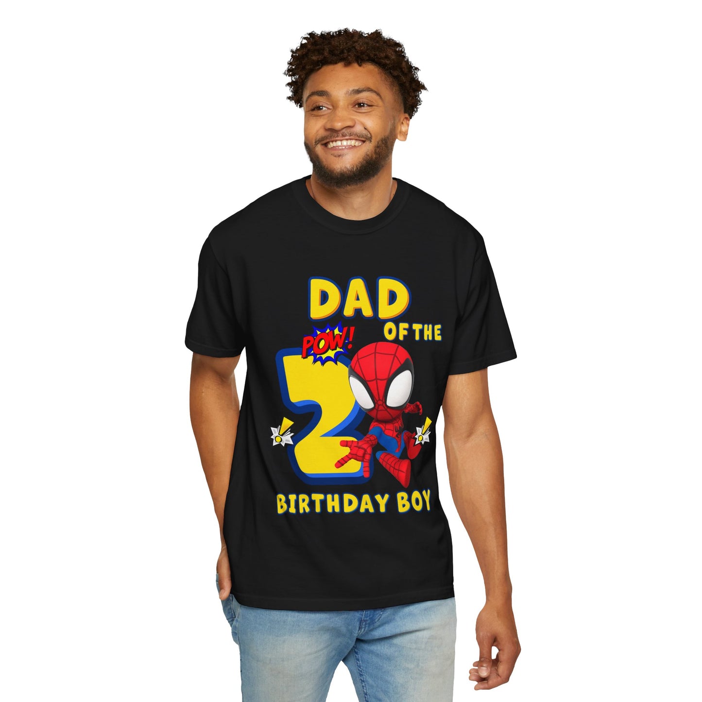 Dad of the 2nd Birthday Boy T-Shirt — Superhero Spidey Party Tee