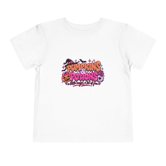 Pumpkins & Potions Toddler Tee — Cute Halloween Shirt for Kids