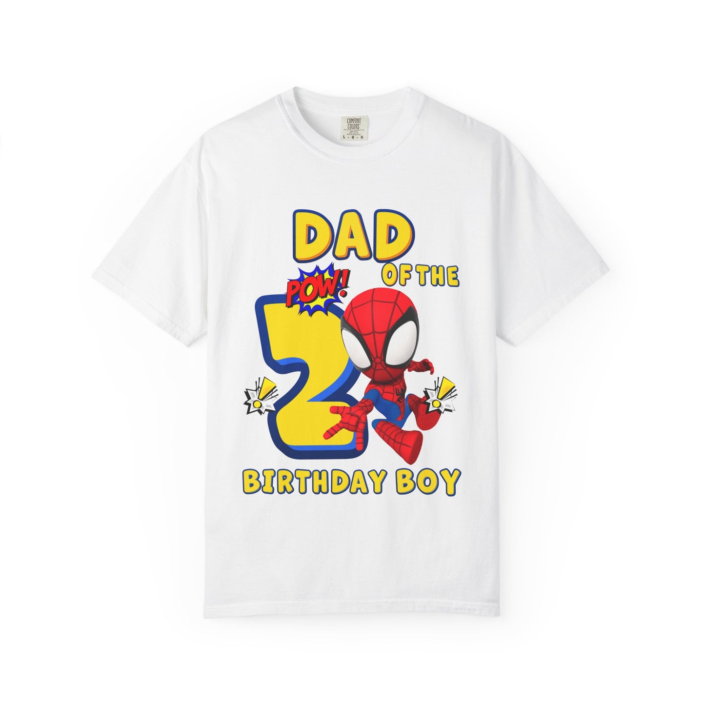 Dad of the 2nd Birthday Boy T-Shirt — Superhero Spidey Party Tee
