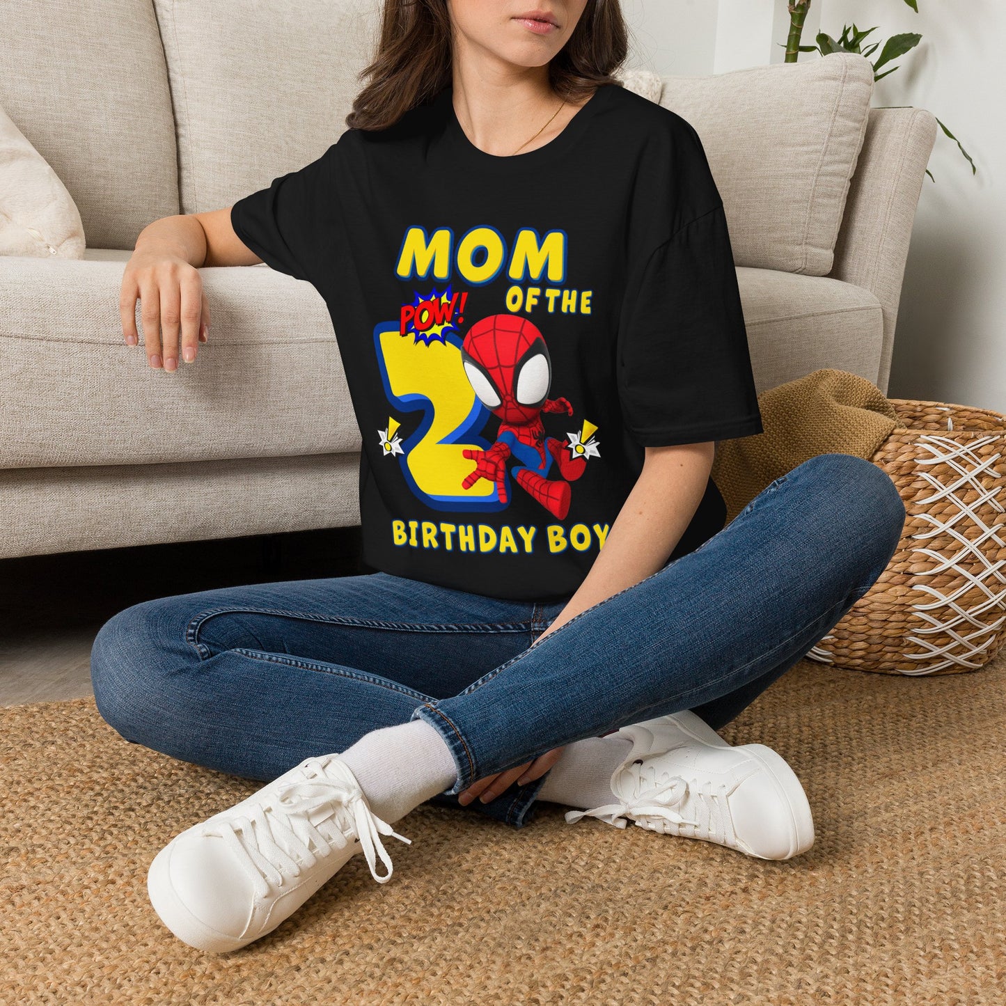 Mom of the 3rd Birthday Boy T-Shirt — Superhero Spider Design