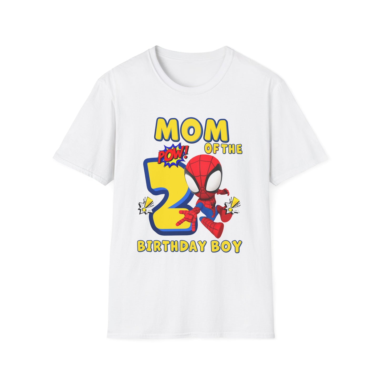 Mom of the 3rd Birthday Boy T-Shirt — Superhero Spider Design
