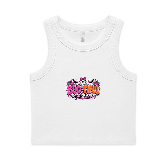 Halloween 'Boo-tiful Inside & Out' Rib Crop Tank